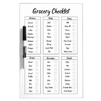 Grocery Checklist Dry Erase Board
