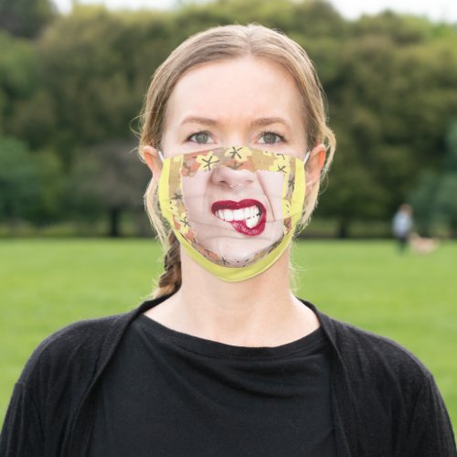 Grocery Day Again Lifelike Lip Bite Abstract yl Adult Cloth Face Mask