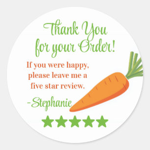 Grocery Delivery Service Thank You Review Stars Classic Round Sticker