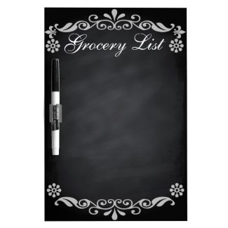 Grocery List Blackboard with Retro Design