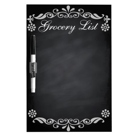 Grocery List Blackboard With Retro Design