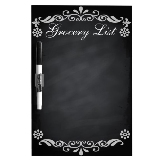Grocery List Blackboard with Retro Design