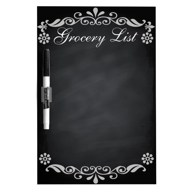Grocery List Blackboard with Retro Design (Front)