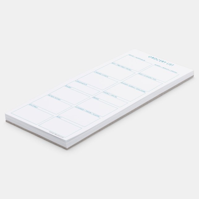 Grocery List by Category Magnetic Notepad (Angled)