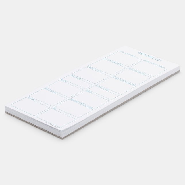 Grocery List by Category Magnetic Notepad (Angled)