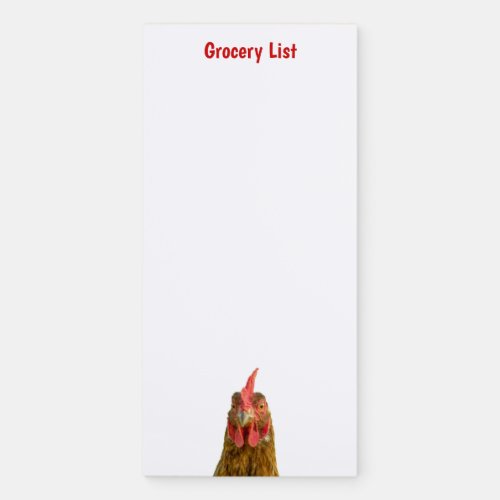 Grocery List Chicken Farm Animal Magnetic Notepad