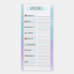 Grocery list custom magnetic notepad