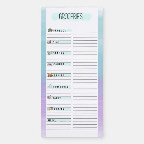 Grocery list custom magnetic notepad
