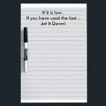 Grocery List Dry Erase Board<br><div class="desc">Make getting your grocery list together easier! Have the family help out by jotting down things when they notice things getting low or when they've used the last.</div>