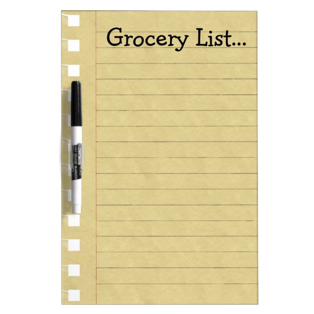Grocery List Dry-Erase Board (Front)