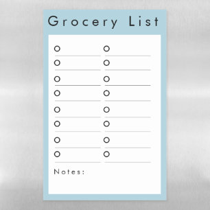 Grocery List - Dry Erase Fridge Magnet Magnetic Dry Erase Sheet