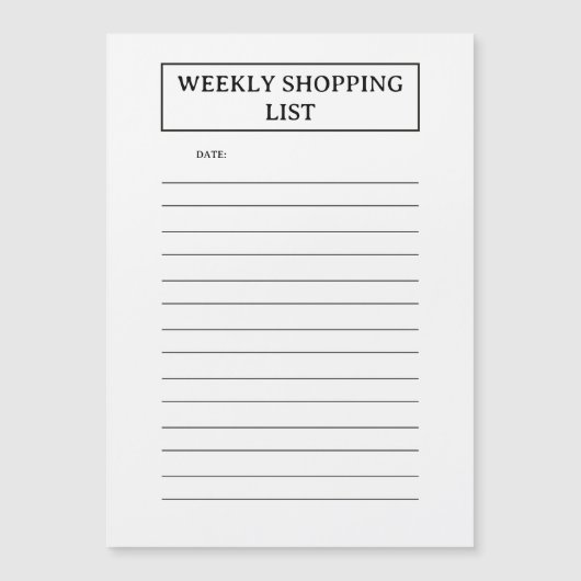 Grocery List Fridge Magnet (Front)