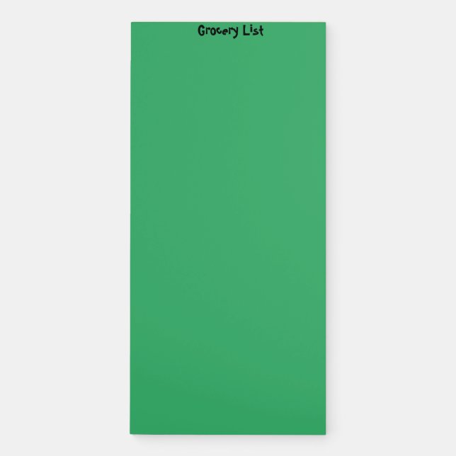 Grocery List Green Magnetic Notepad (Front)