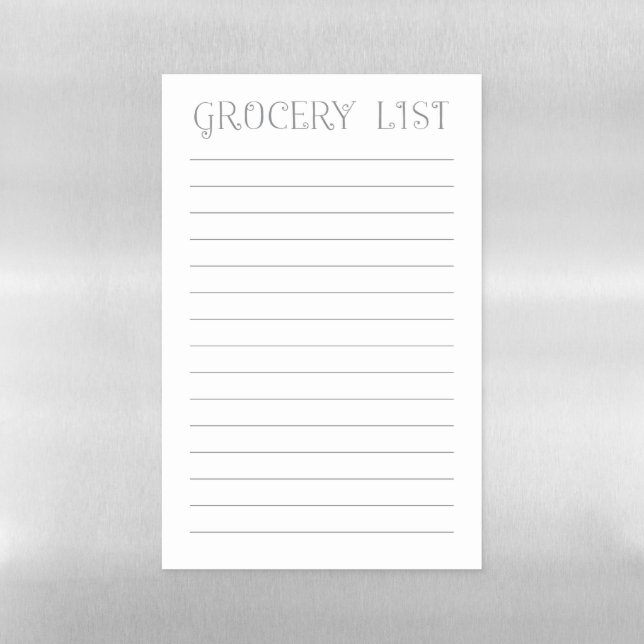 Grocery List Lined Checklist Magnetic Dry Erase Sheet (Vertical)