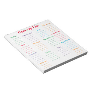 Grocery List Notepad