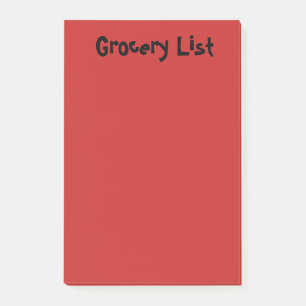 Grocery List Red Sticky Notes