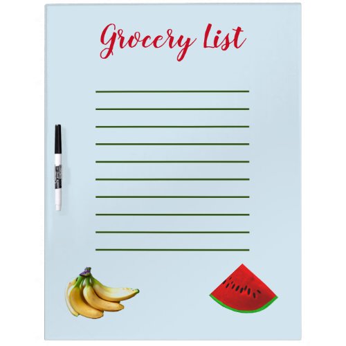 Grocery List Reminder Cute Dry Erase Board