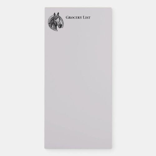 Grocery List Vintage Horse Magnetic Notepad