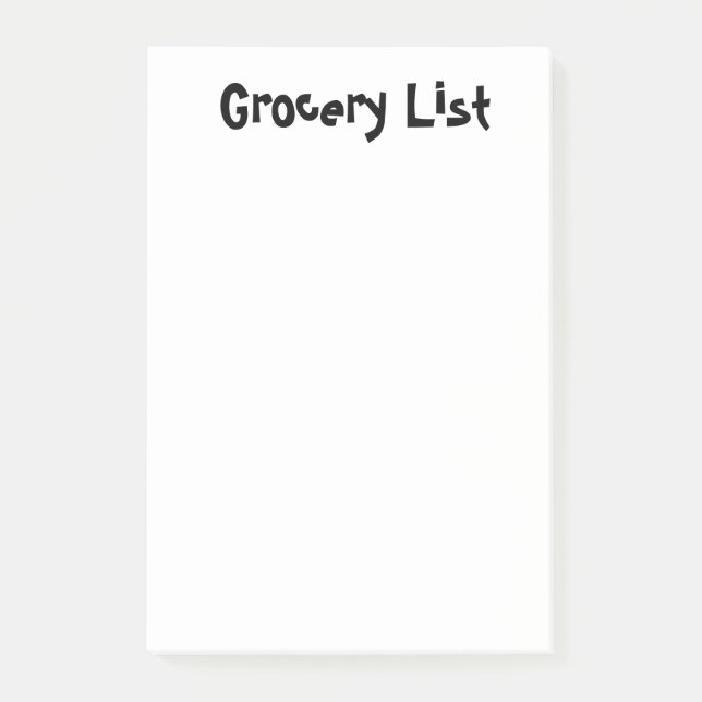 Grocery List White Sticky Notes (Front)