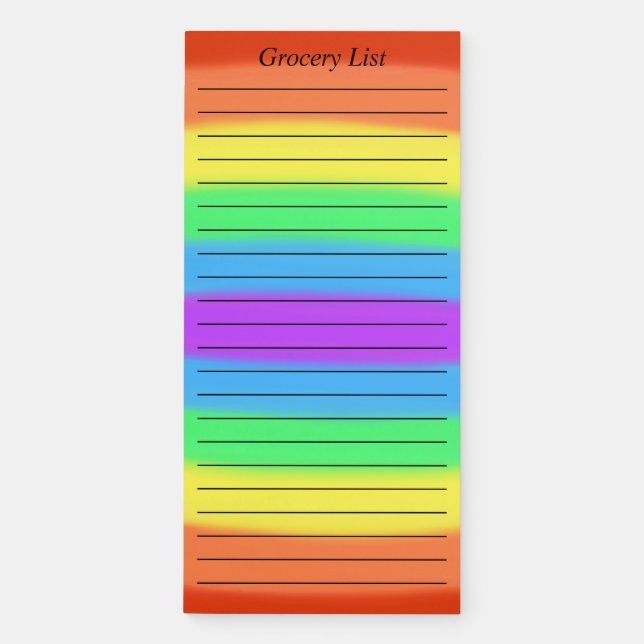 Grocery List with Rainbow Blends Notepads (Front)