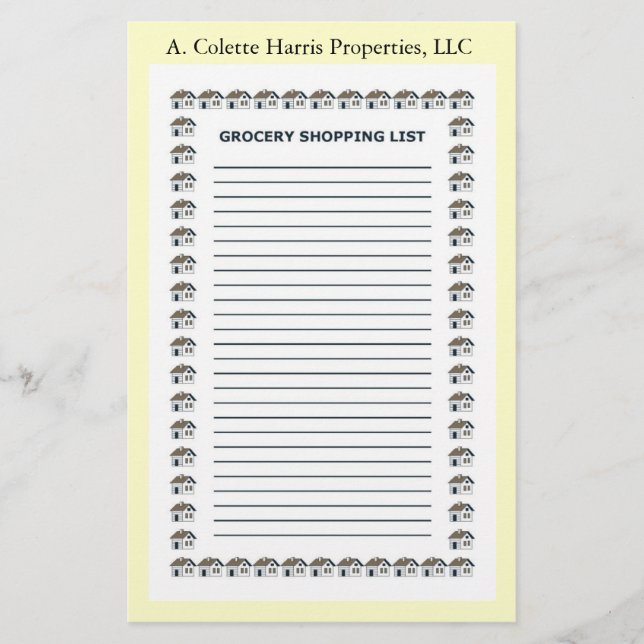 Grocery Note Pad- Design 4 (Front)