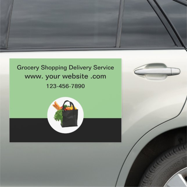 Grocery Shopping Delivery Service Car Magnet (In Situ)
