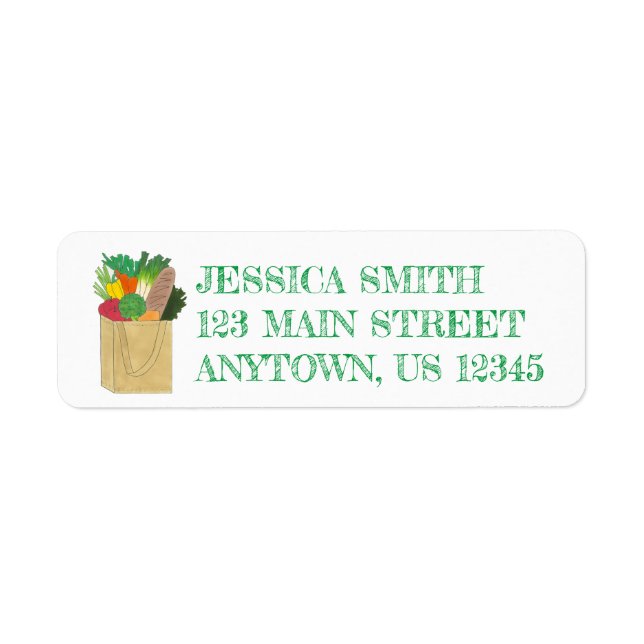 Grocery Shopping Greenmarket Market Fruit Veggies Label (Front)