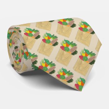 Grocery Shopping Greenmarket Market Fruit Veggies Neck Tie by rebeccaheartsny at Zazzle