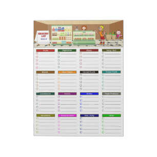 Grocery Shopping List Notepad