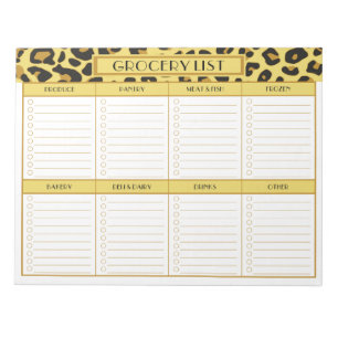 Grocery Shopping List Notepad