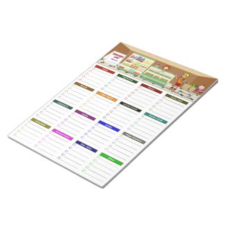 Grocery Shopping List with Categories Notepad