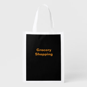 Grocery Shopping Reusable Foldable Black Bag