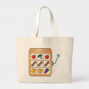 Grocery Shopping Slot Machine Large Tote Bag
