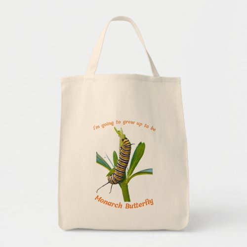 Grocery size tote bag with Monarch Butteryfly