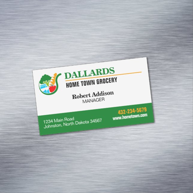 Grocery Store Business Card Magnet (In Situ)