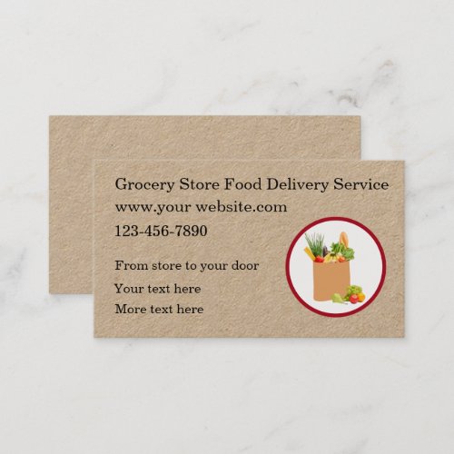 Grocery Store Food Delivery Business Cards