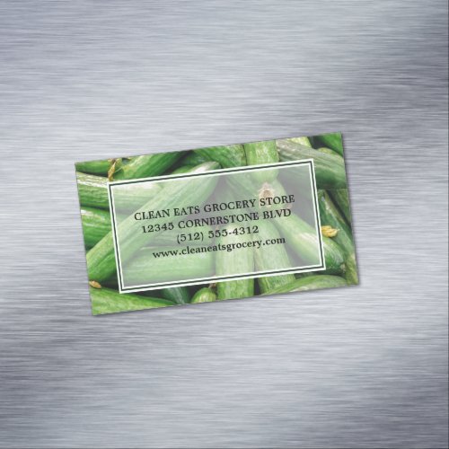 Grocery Store or Farmers Market Green Produce Business Card Magnet