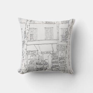 Grocery Store Rue Brea, Paris, France Throw Pillow
