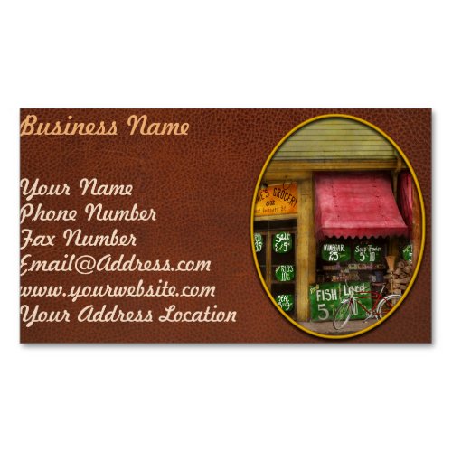 Grocery _ The neighborhood grocer 1939 Business Card Magnet
