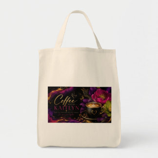 Grocery Tote Bag Coffee With Kaitlyn