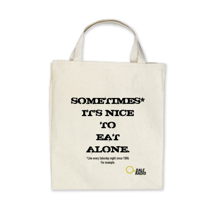 Grocery tote for those who eat alone. canvas bag