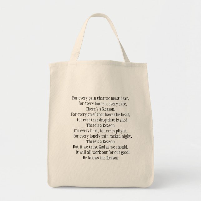 Grocery Tote with Beautiful Poem (Front)