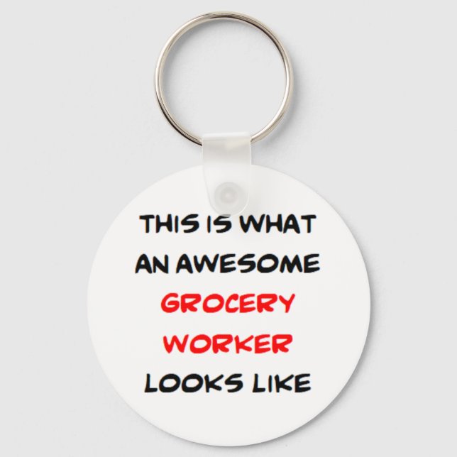 grocery worker, awesome keychain (Front)