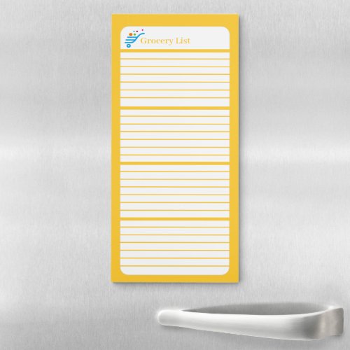 Grocery Yellow  Magnetic Notepad