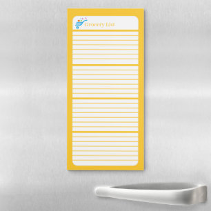 Grocery Yellow To Do List Magnetic Notepad