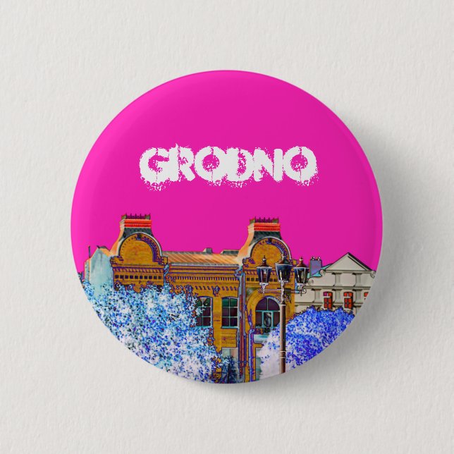 Grodno Belarus Architecture Button (Front)