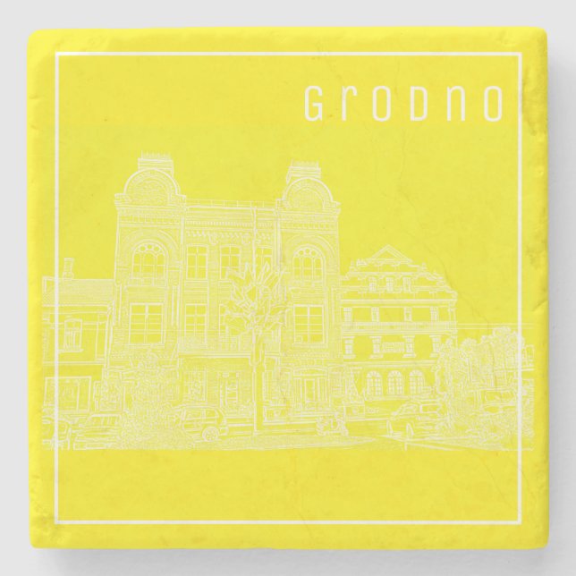 Grodno Belarus Architecture City View Buildings Stone Coaster (Front)