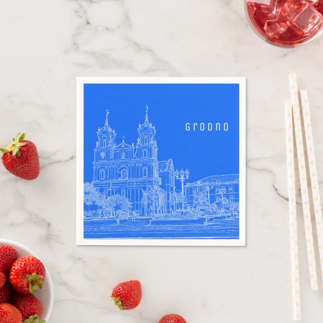 Grodno Belarus Architecture City View Cathedral Napkins (Insitu)