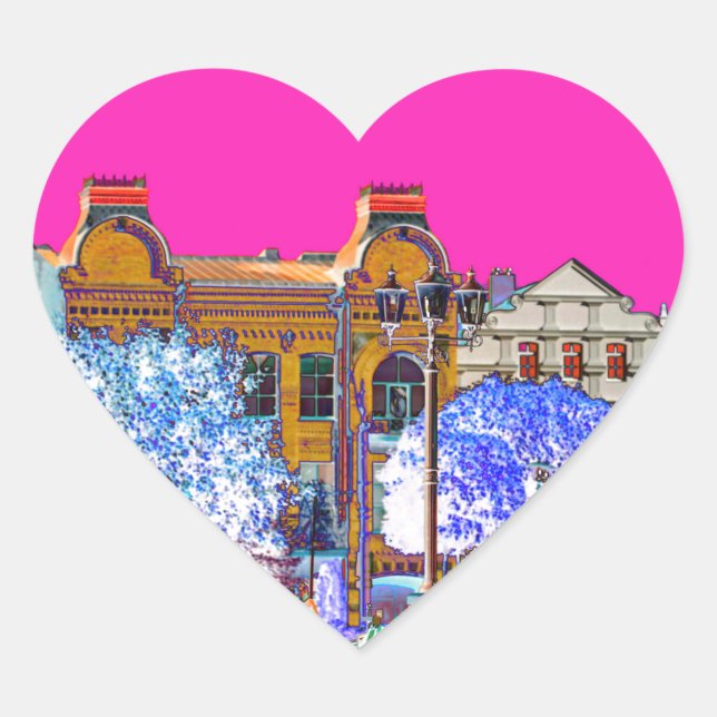Grodno Belarus Architecture Heart Sticker (Front)