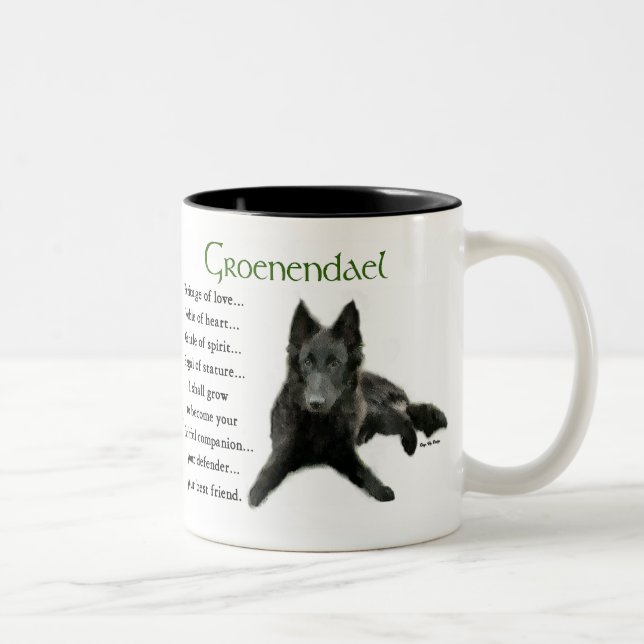 Groenendael Belgian Sheepdog Gifts Two-Tone Coffee Mug (Right)